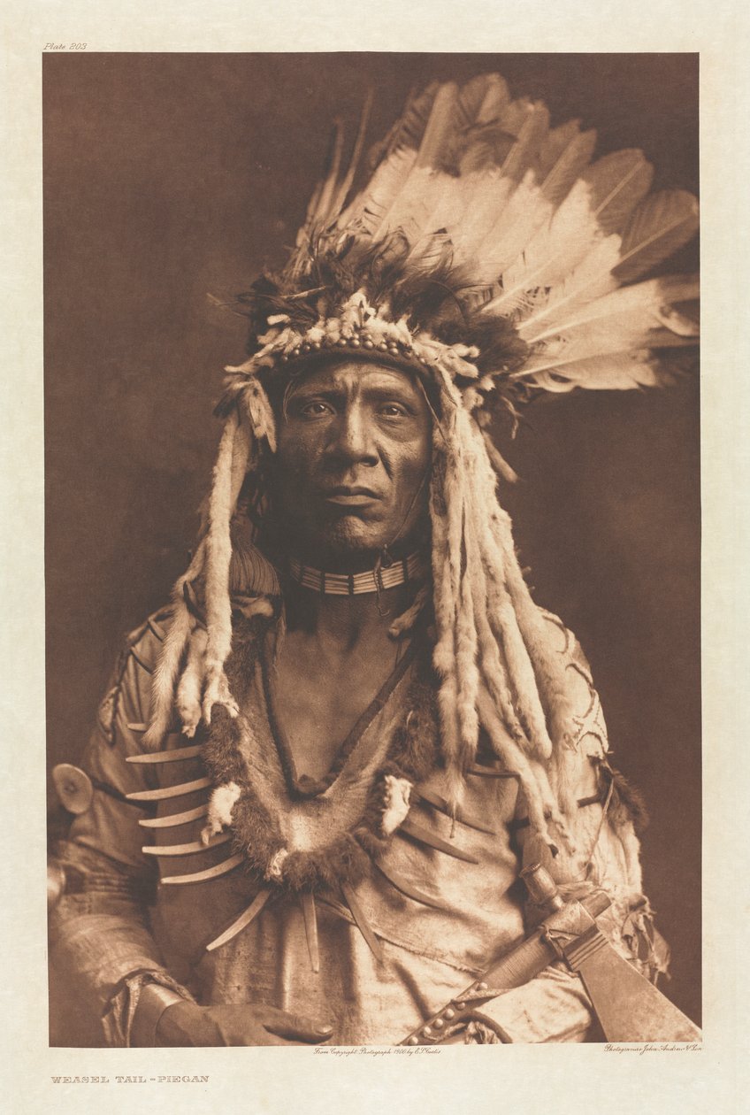 Portfolio VI, deska 203: Weasel Tail - Piegan od Edward S. Curtis