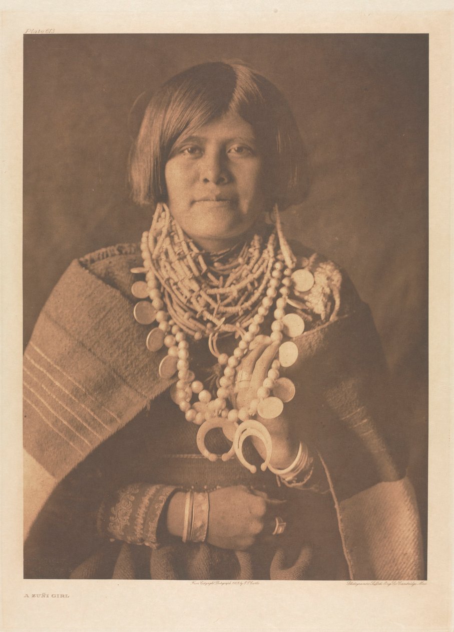 Portfolio XVII, deska 613: Dívka Zuñi od Edward S. Curtis