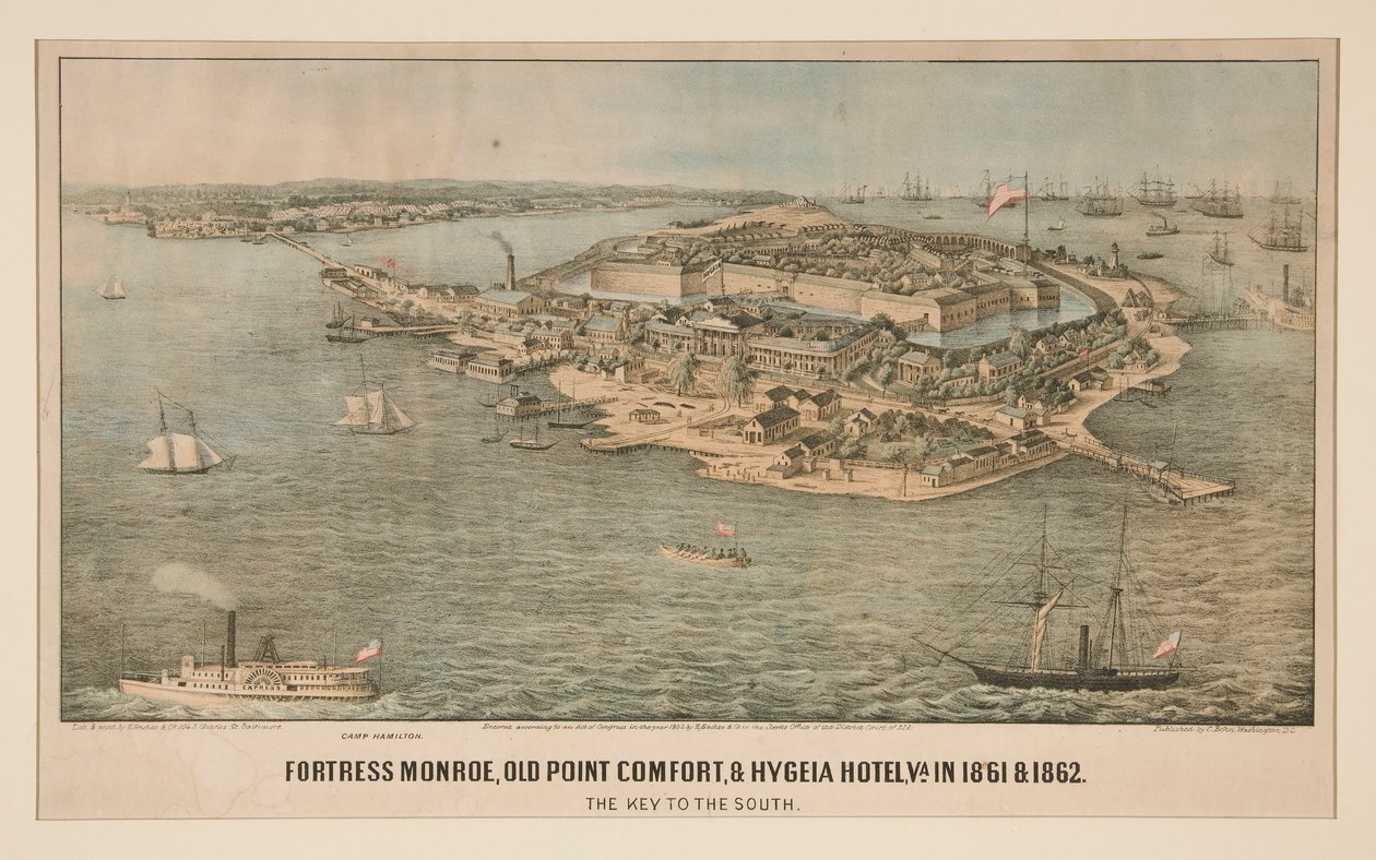 Pevnost Monroe, Old Point Comfort a Hygeia Hotel, Virginie v letech 1861 a 1862 od Edward Sachse