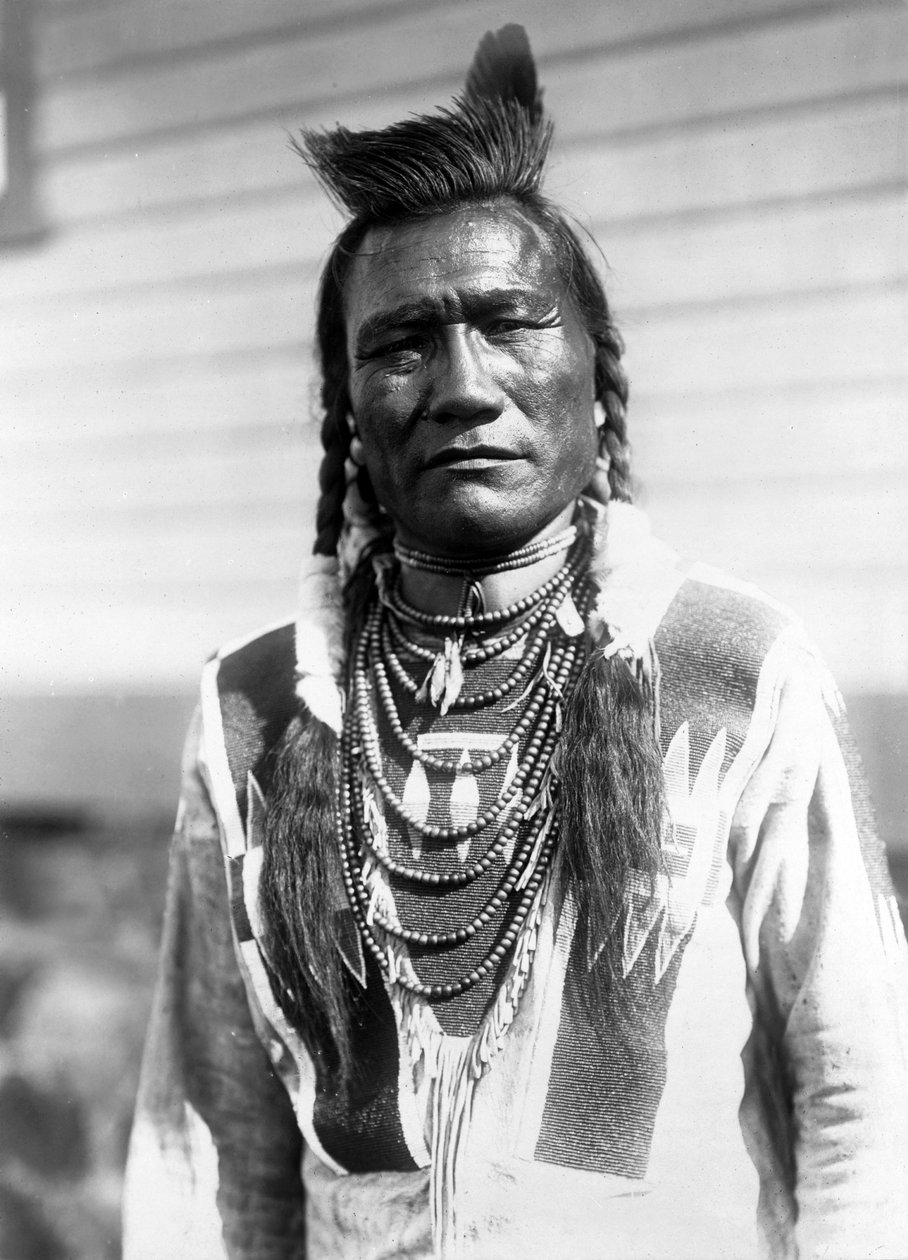 Bird Rattle, indický muž, c. 1910, foto Edward S. Curtis od Edward Sheriff Curtis