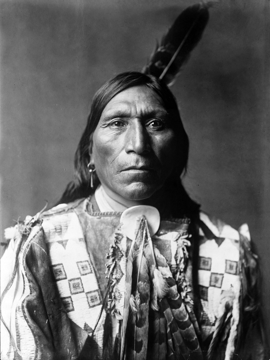 Little Hawk, Brule man, Jižní Dakota, c. 1907, foto Edward S. Curtis od Edward Sheriff Curtis