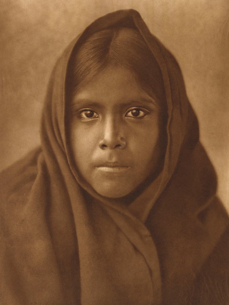 Qahatika Girl, cca 1907 (velkoformátový hlubotisk) od Edward Sheriff Curtis