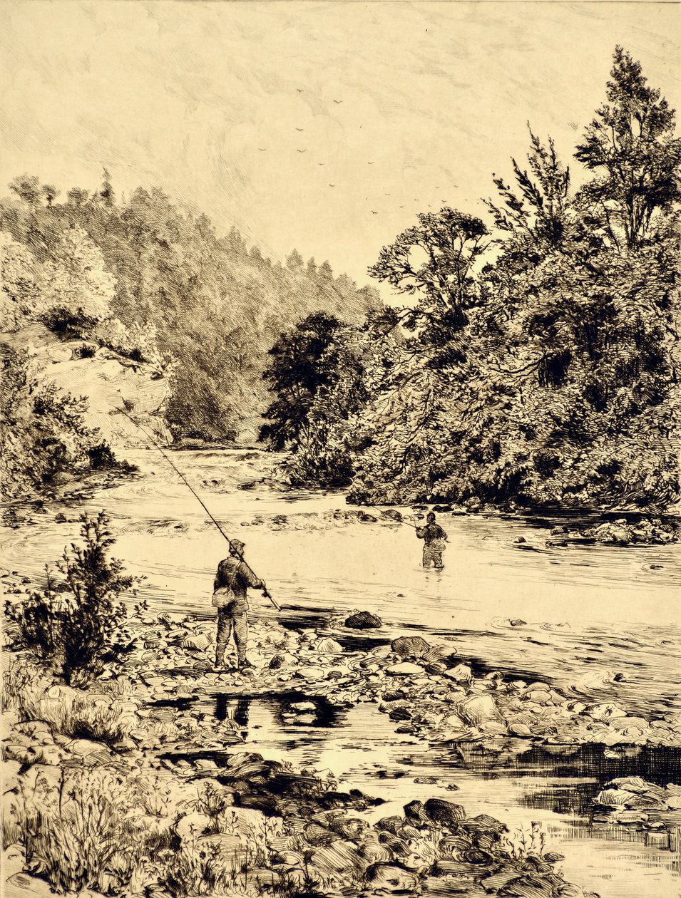 The Tees: The Tees at Ovington, kolem roku 1880 (lept) od Edward Slocombe