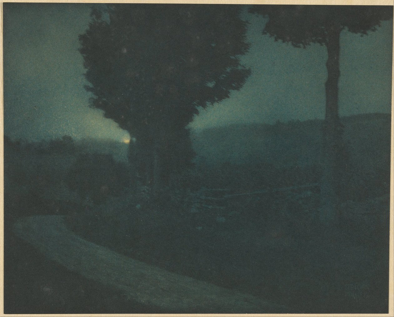 Cesta do údolí - Moonrise od Edward Steichen