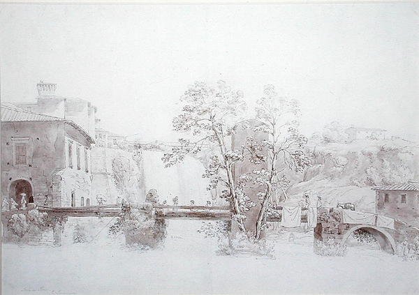 Isola di Sora (pero, inkoust a mytí na papíře) od Edward Swinburne