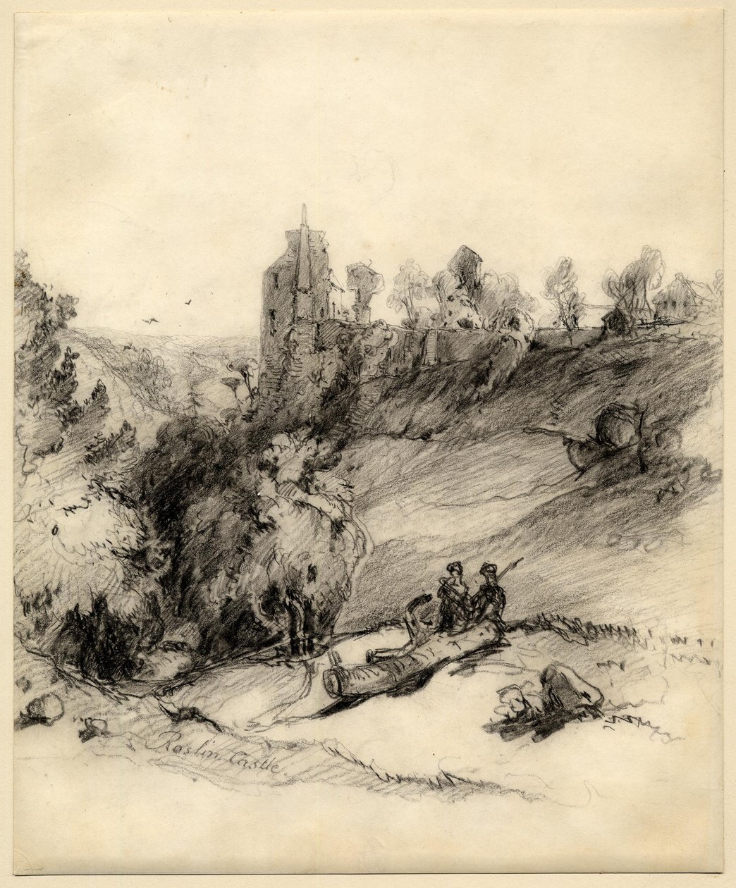 Hrad Roslin (Rosslyn) od Edward Thomas Daniell