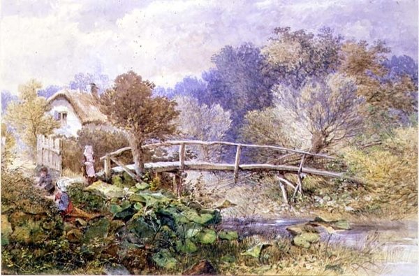 Na Tapsy Brook, Herefordshire (akvarel) od Edward Turner