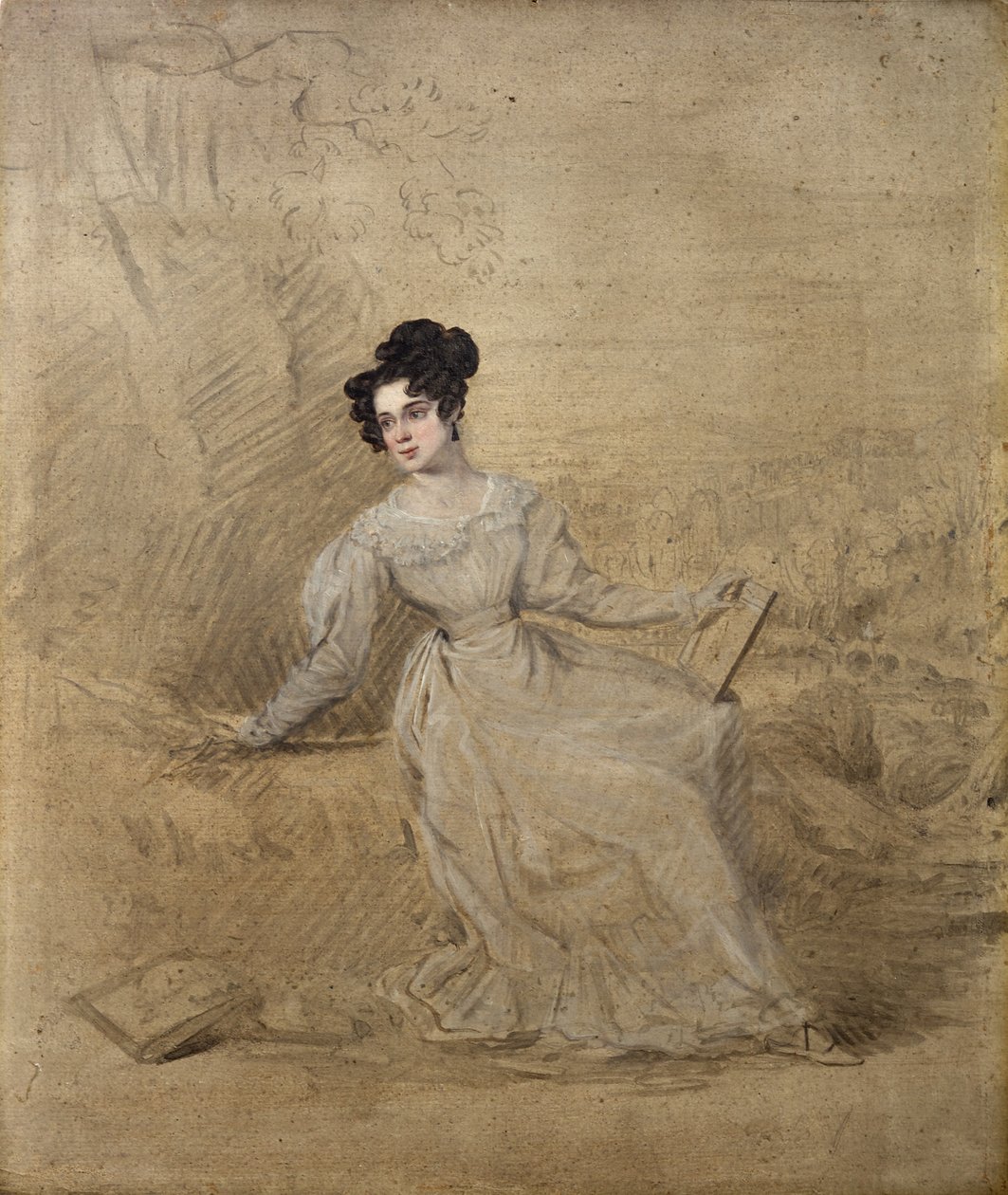 Portrét Jane Moresleyové od Edward Villiers Rippingille