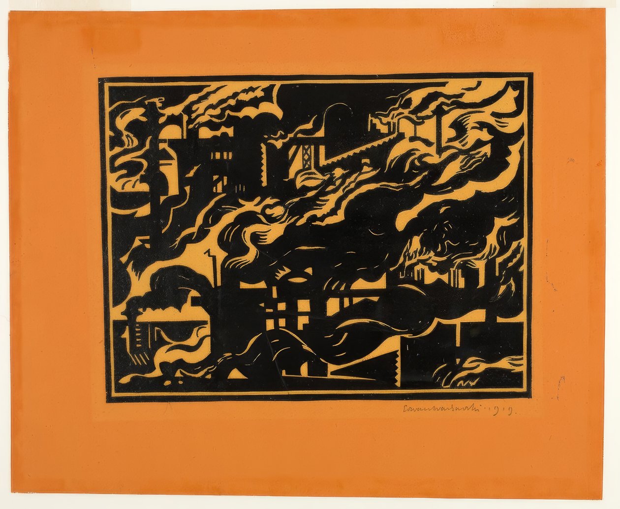 Vysoké pece II od Edward Wadsworth