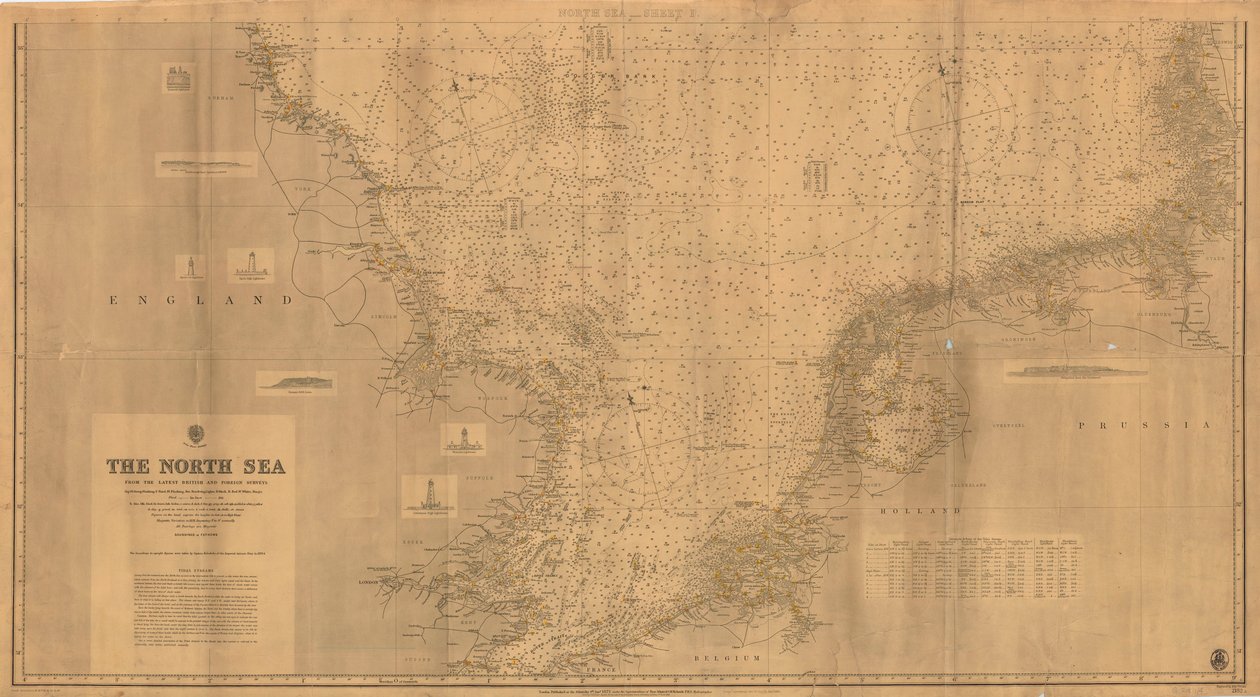 Severní moře [Southern Sheet] z nejnovějších britských a zahraničních průzkumů od Edward Weller
