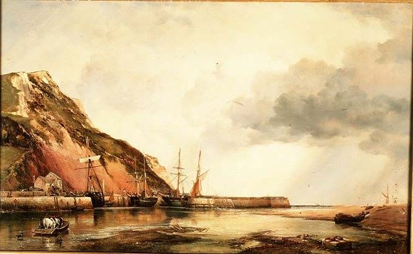 Axmouth Harbour, Devon-Low Water od Edward William Cooke