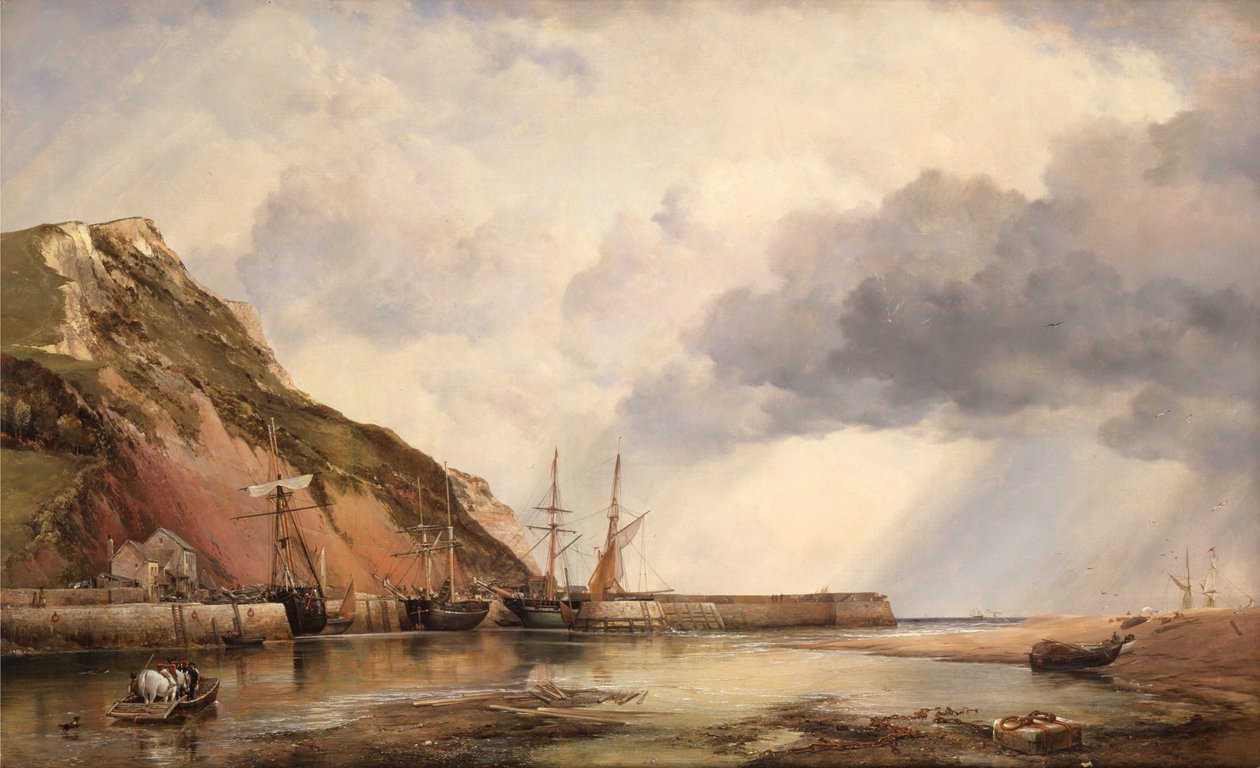 Přístav Axmouth, Devon, Low Water od Edward William Cooke