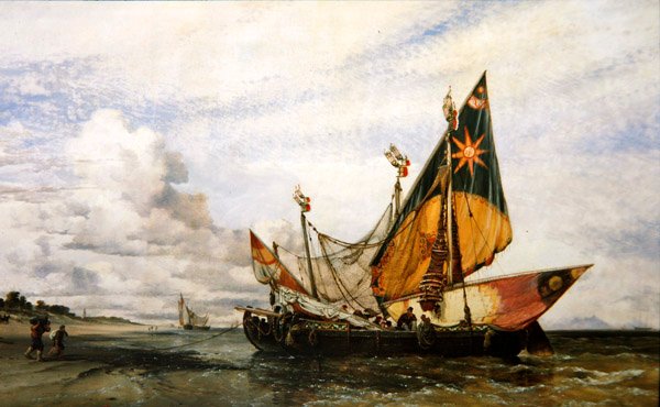 Plážová scéna od Edward William Cooke