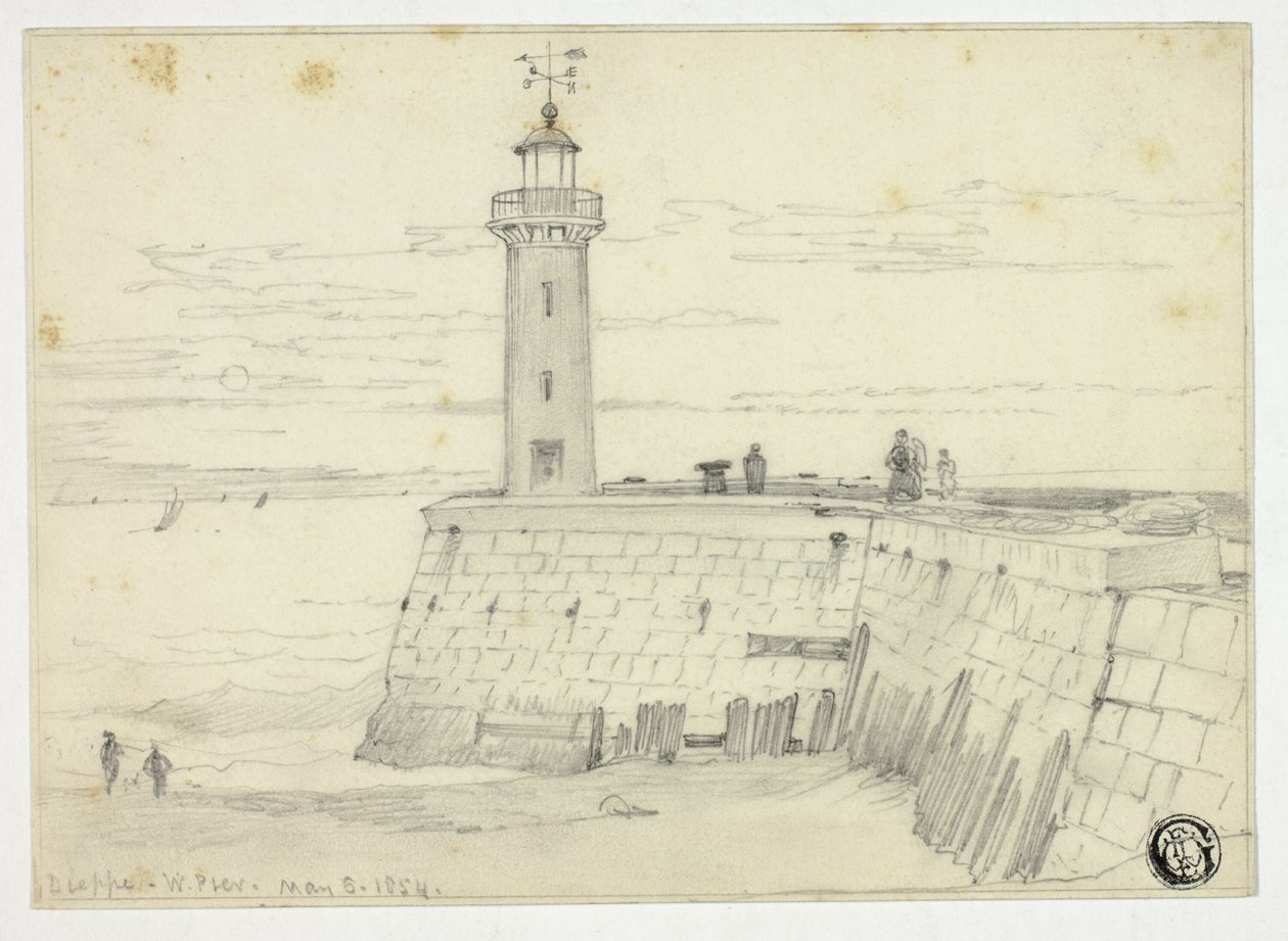 Dieppe, West Pier od Edward William Cooke