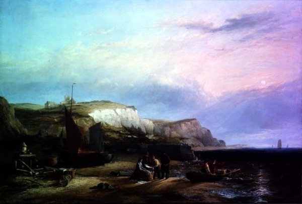 Dutch Pincks Vykládají svůj úlovek u Egmonda Aan Zee od Edward William Cooke