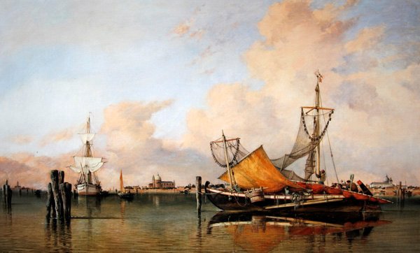 Večer před špatným počasím na laguně, Benátky od Edward William Cooke