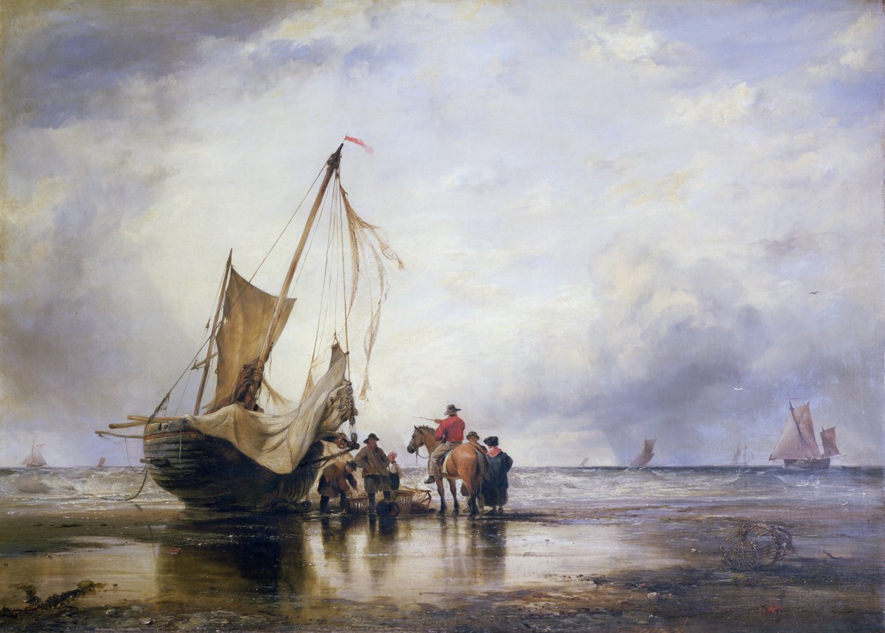 Hog Boat on the Sands, Brighton od Edward William Cooke