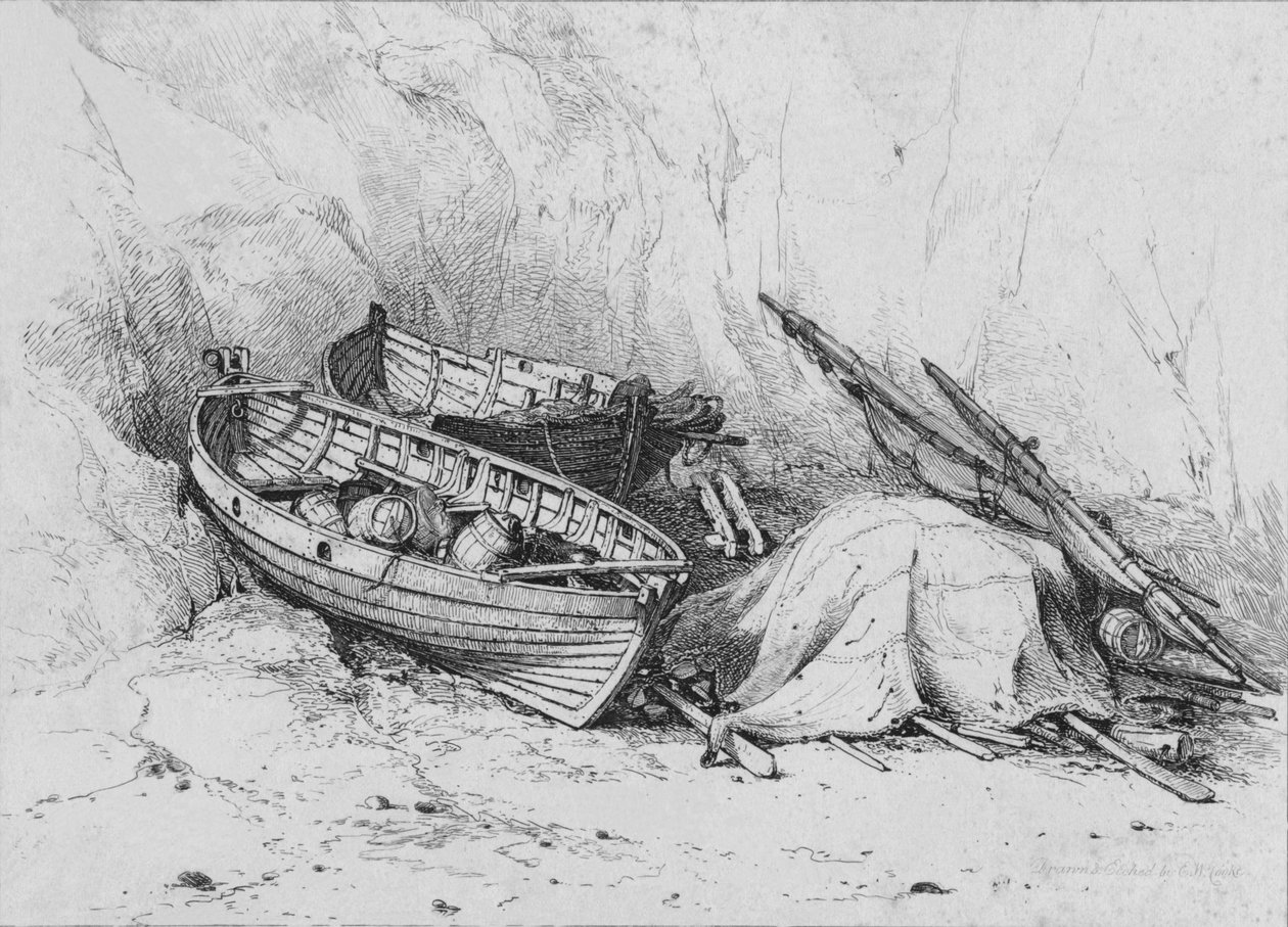 Na pláži v Cromer, c1828. od Edward William Cooke