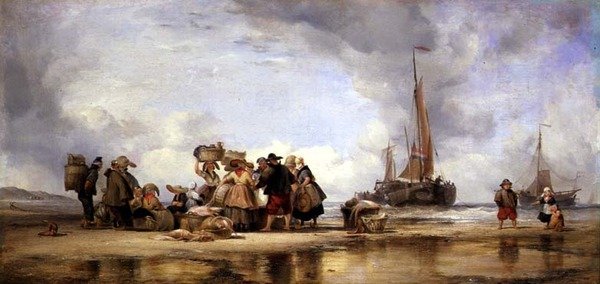 Pláž Scheveningen od Edward William Cooke