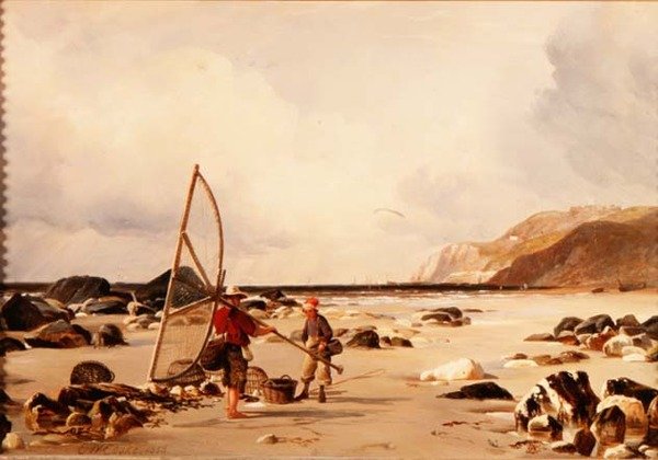 Krevety na pláži od Edward William Cooke