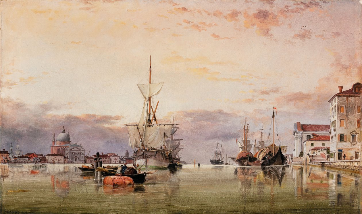 Canale della Giudecca s Redentore Beyond, 1863 od Edward William Cooke