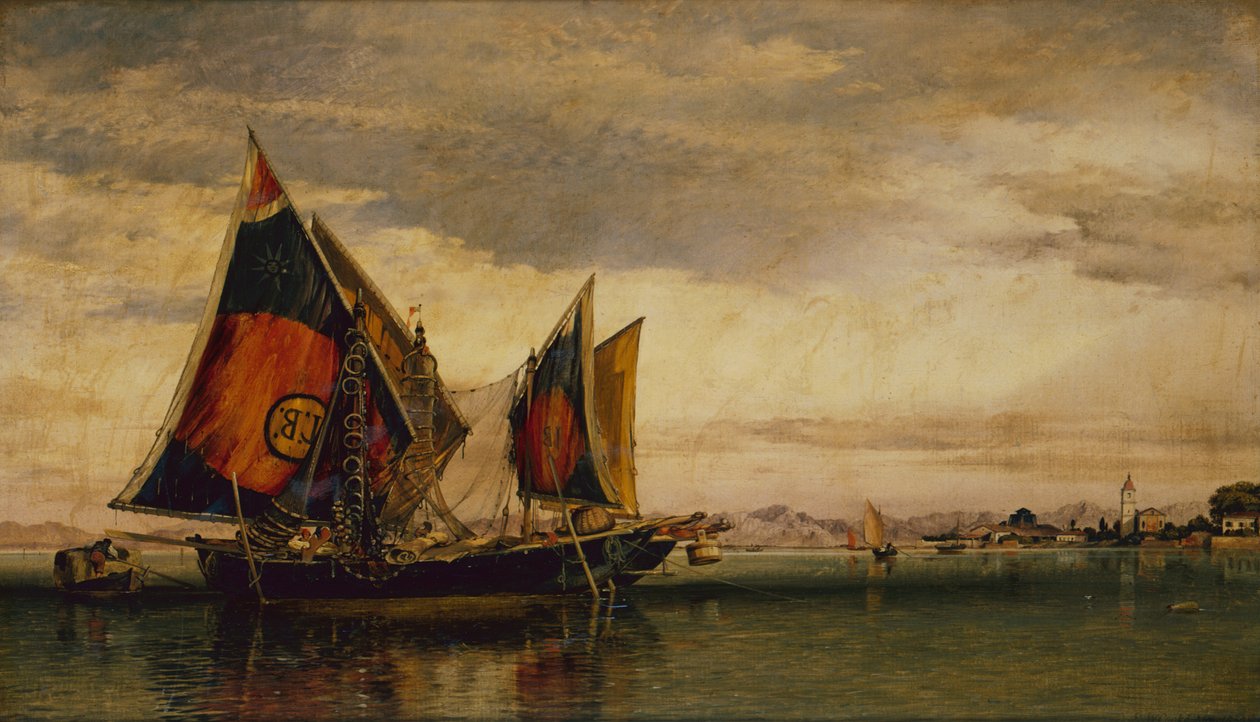 Benátská laguna s rybářskými čluny od Edward William Cooke