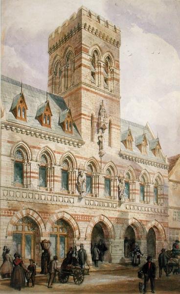 Congleton Town Hall (akvarel na papíře) od Edward William Godwin