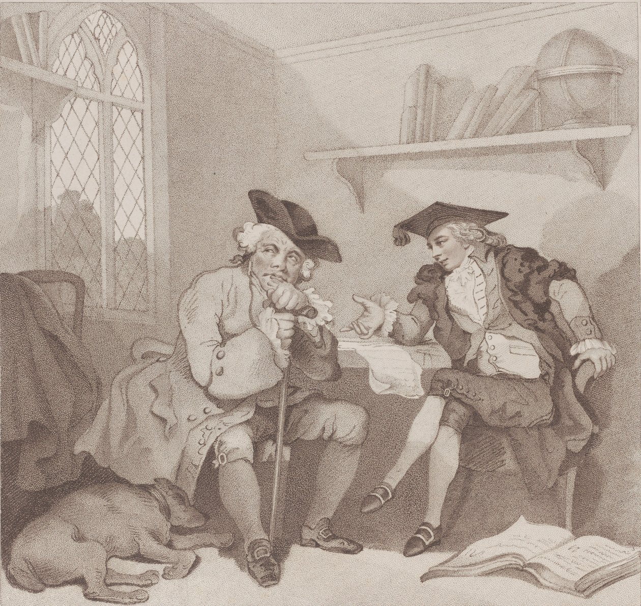 A College Scene, aneb neplodný pokus o peněženku..., [1. srpna 1787], znovu vydáno 1. července 1802. od Edward Williams
