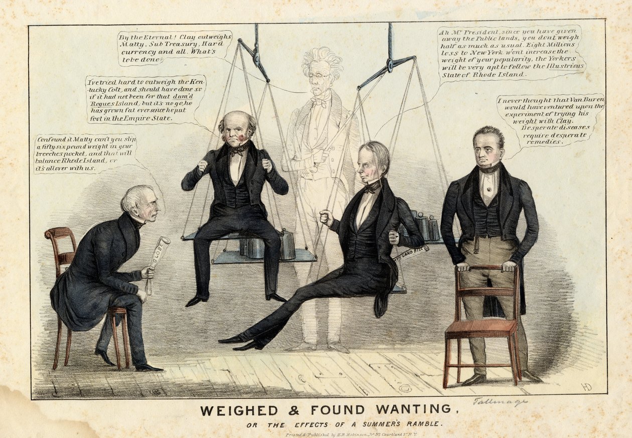 Weighed und found missing, publikoval H R Robinson, New York, 1844 od Edward Williams Clay