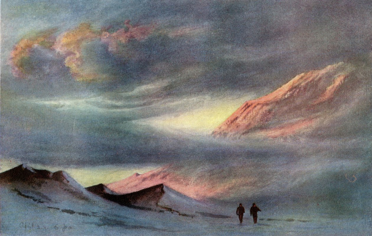 Západ slunce z Hut Point, 2. dubna 1911, 1913 od Charles Edward Wilson