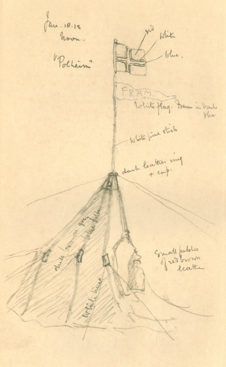 Amundsensův stan na jižním pólu, 18. ledna 1912, 1913 od Charles Edward Wilson