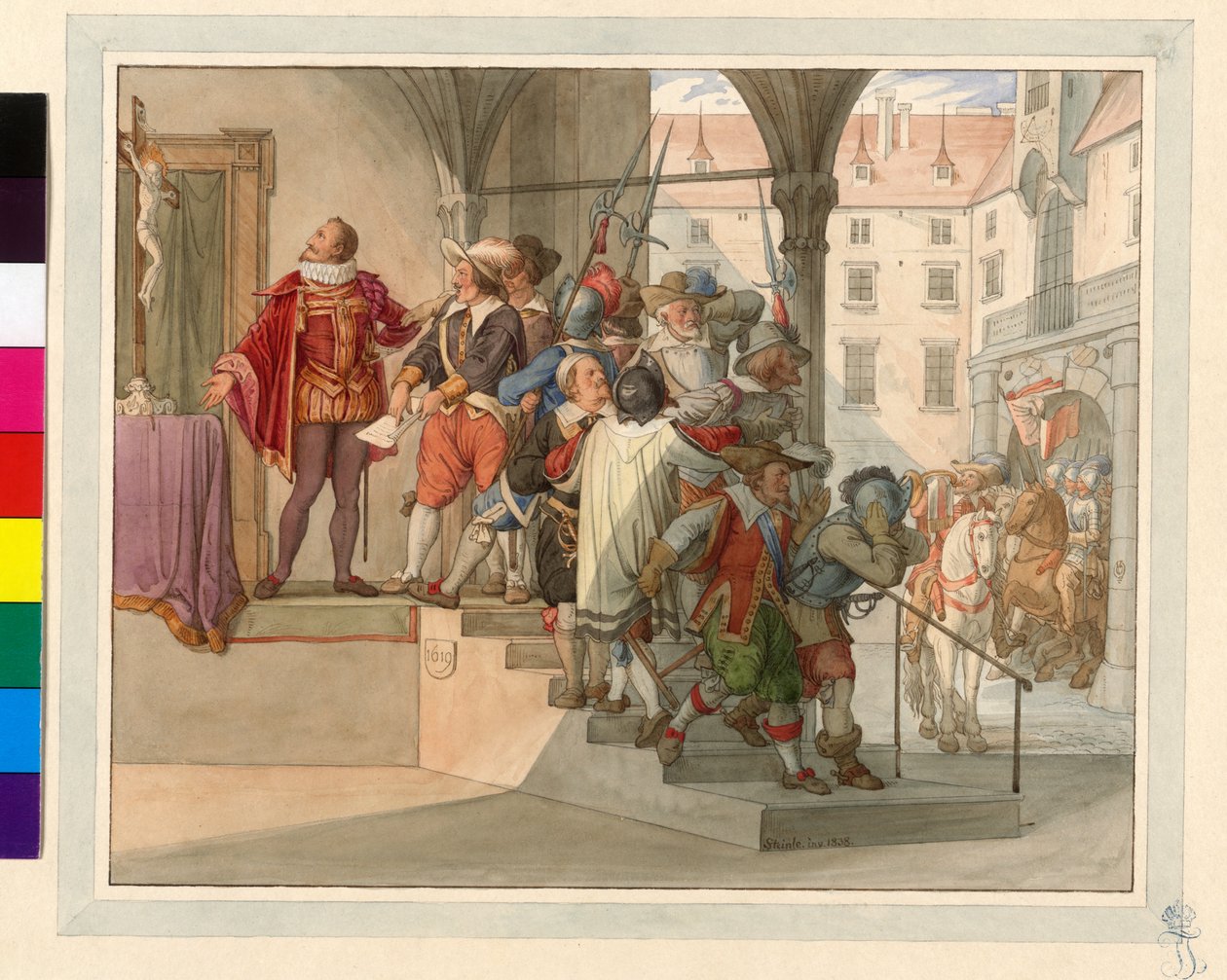 Deputace rakouských protestantů stojí před císařem Ferdinandem II. 1619 (Sturmova petice) od Edward von Steinle