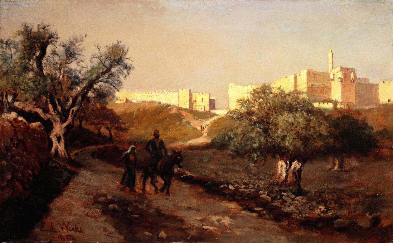 Jeruzalémské hradby, 1874 od Edwin Lord Weeks