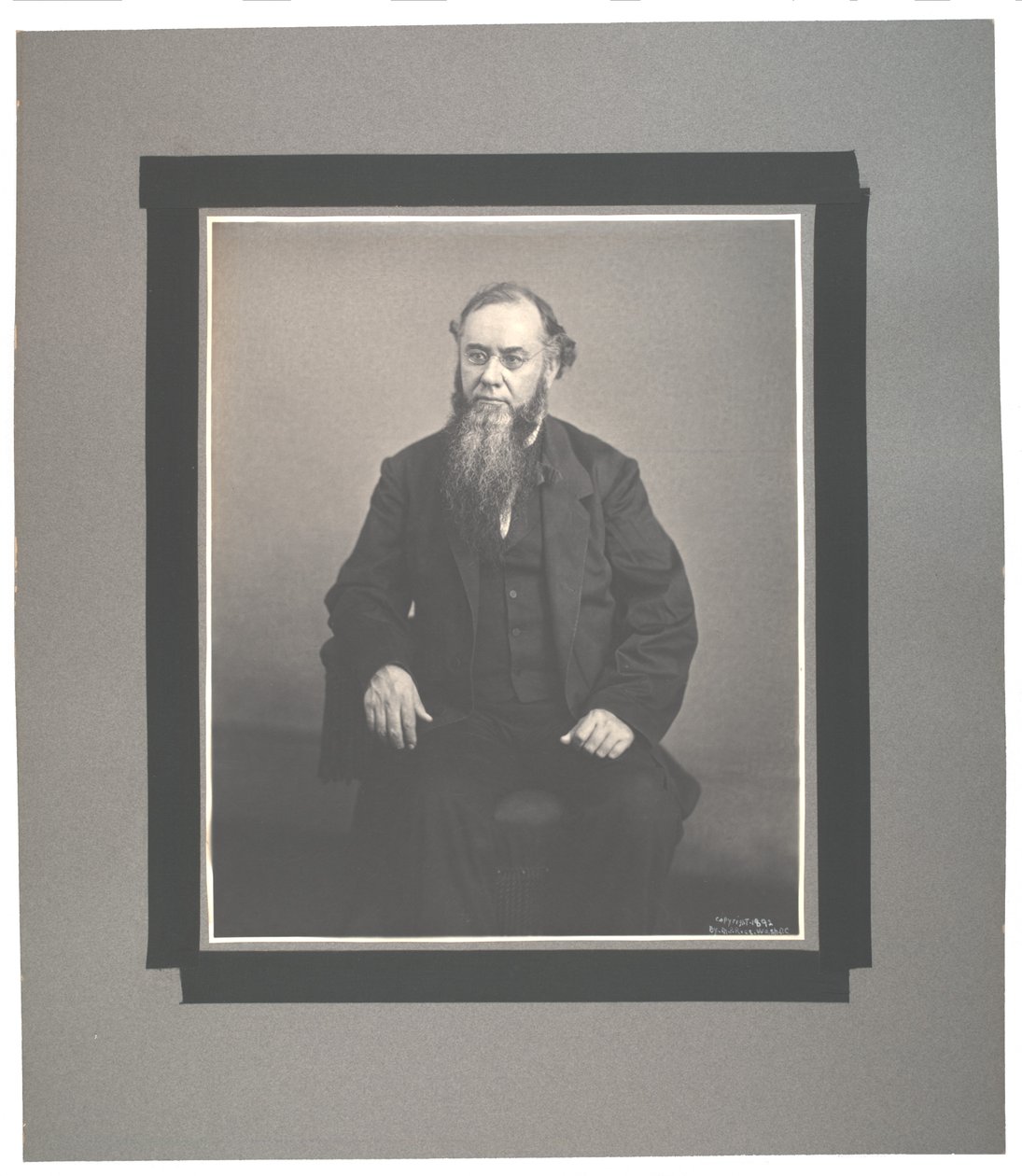 Císařská platinová fotografie Edwina M. Stantona, 1865, tisk M.P. Rice, cca 1892 (sépiová fotografie) od Edwin McMasters Stanton