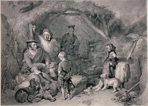 The Highland Whisky Still, rytý Robert Graves, publikoval 1876 (rytina) od Edwin (after) Landseer
