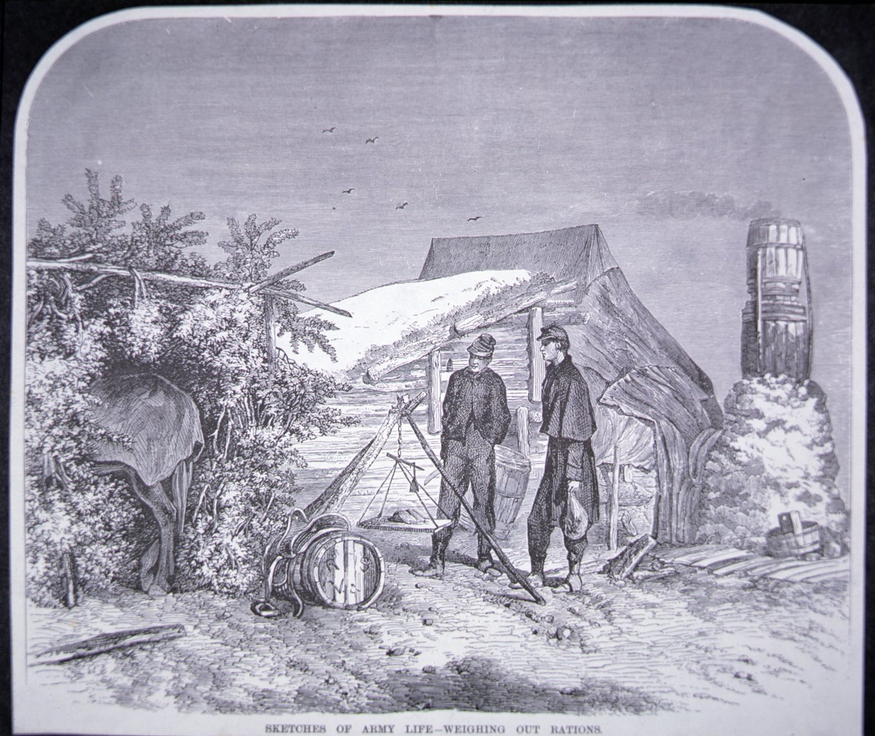 Sketches of Army Life - Weighing Out Rings, from 