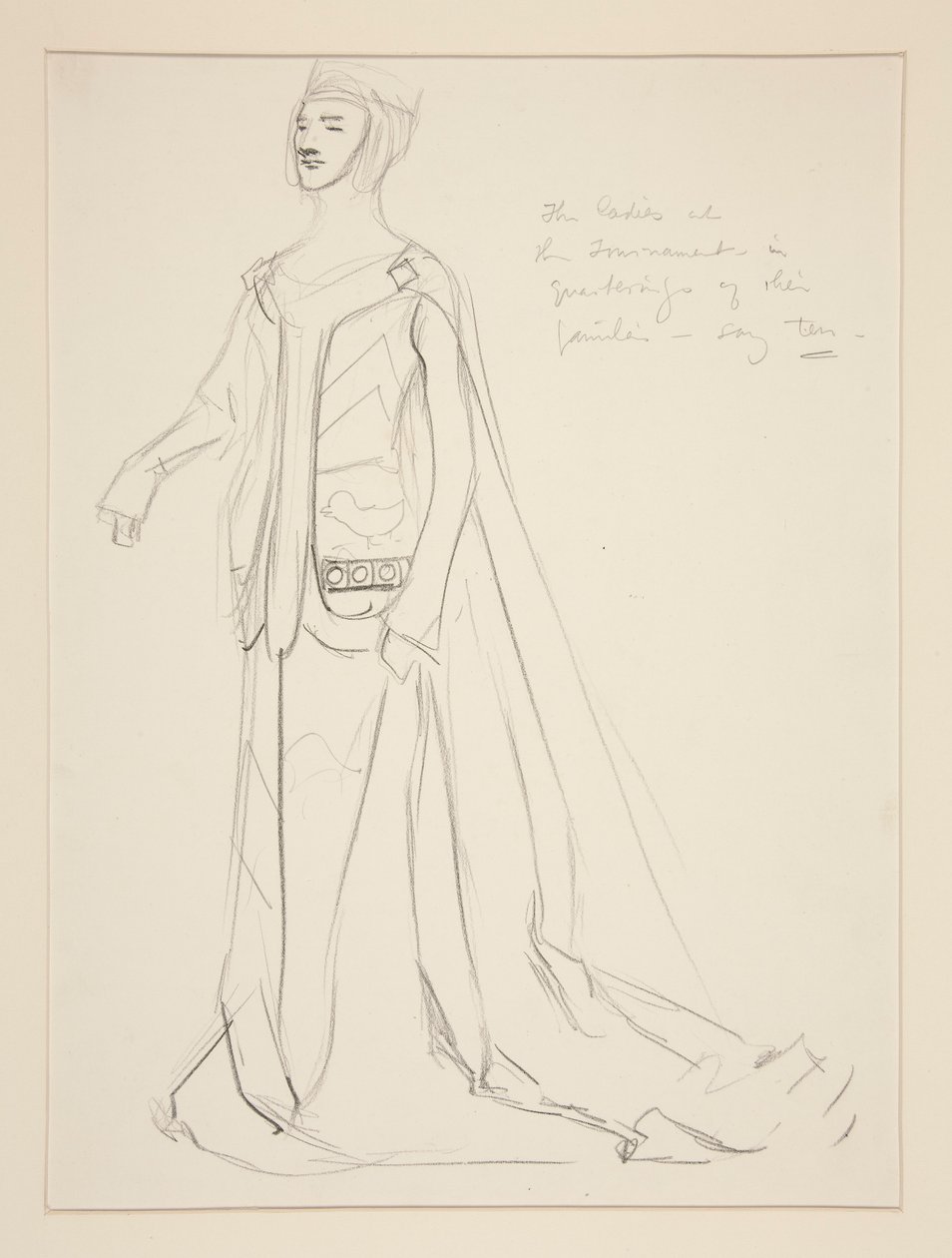 Dáma, skica kostýmu pro Henryho Irvinga od Edwin Austin Abbey