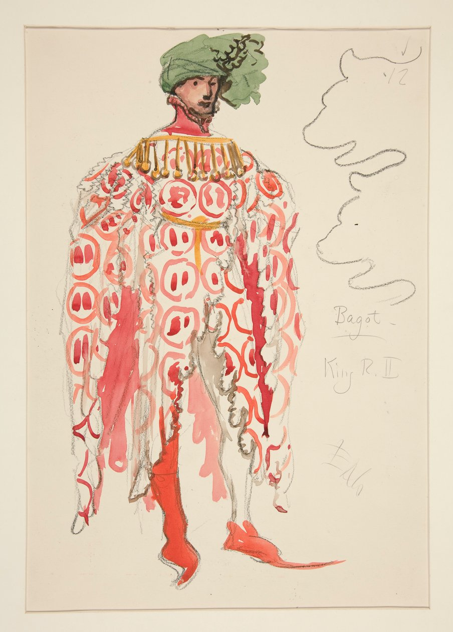 Bagot, skica kostýmu pro Henryho Irvinga od Edwin Austin Abbey