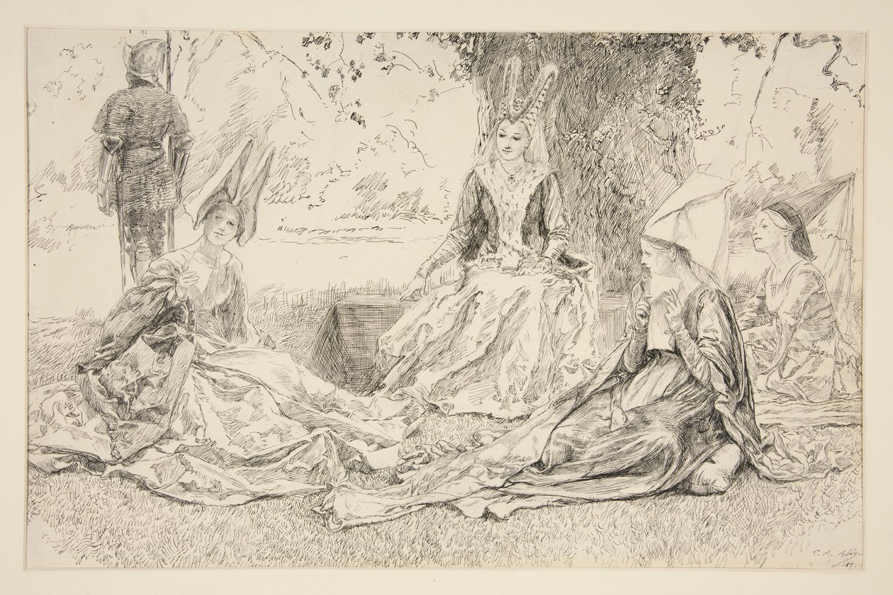 Před princeznou od Edwin Austin Abbey