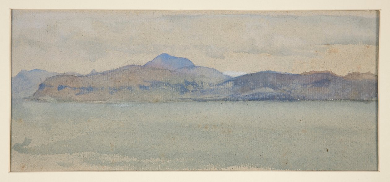 Bourg & Bribun Cliffs, Mull (?) - [Highland Town] od Edwin Austin Abbey