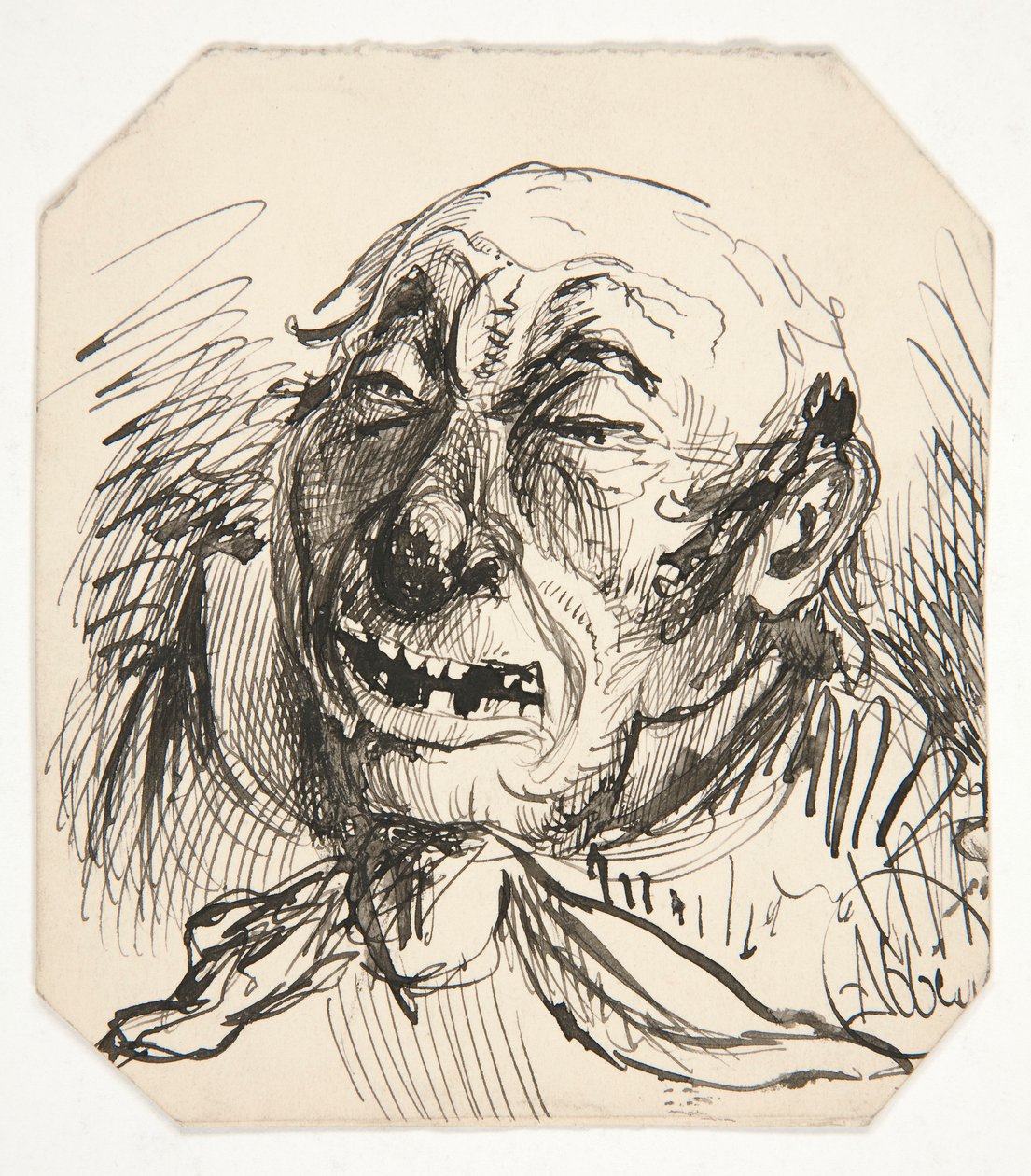 Karikatura plešatějícího muže od Edwin Austin Abbey