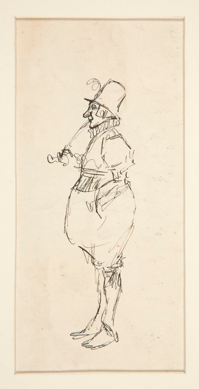 Karikatura muže v kalhotách od Edwin Austin Abbey