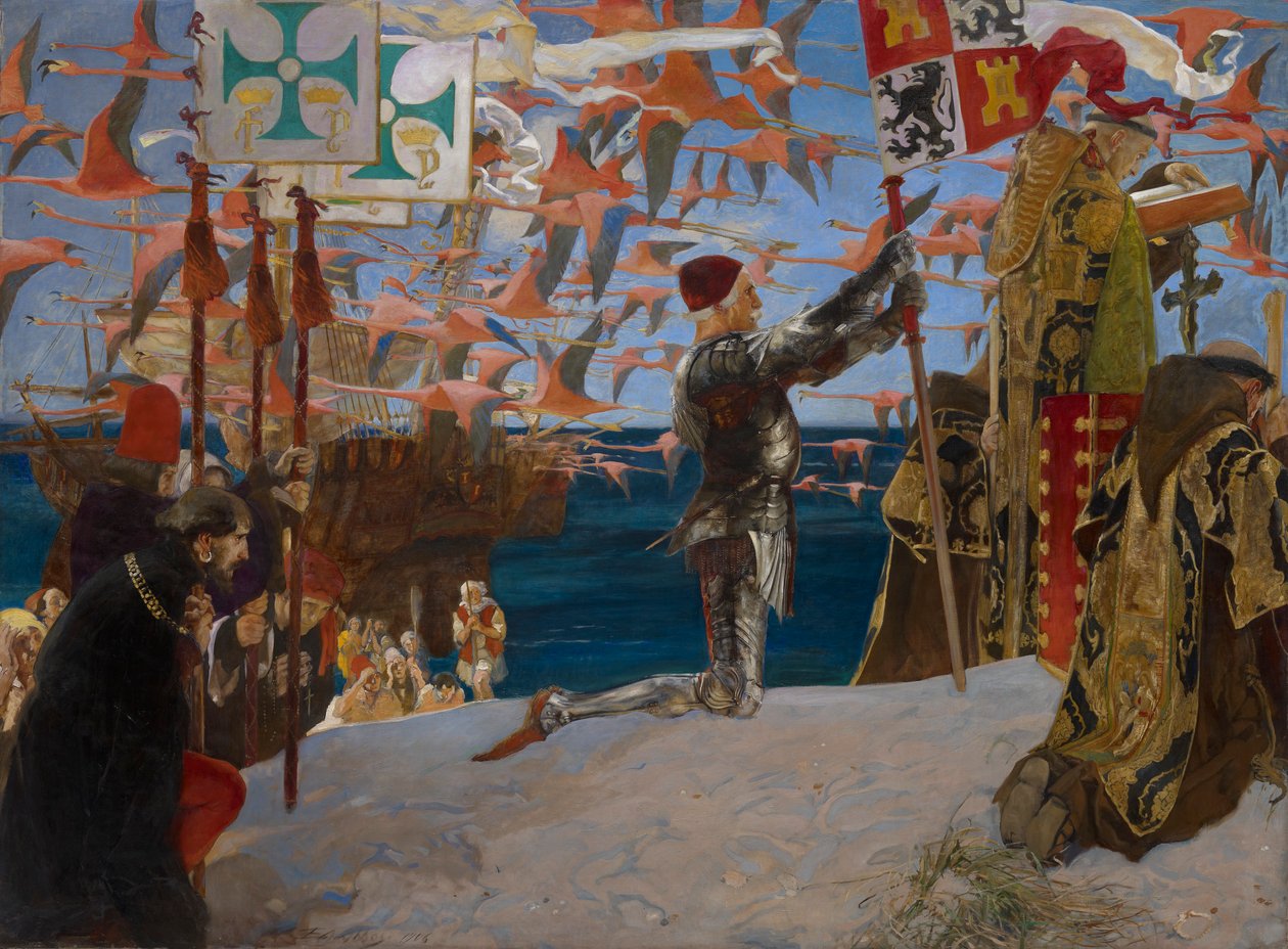 Kolumbus v Novém světě od Edwin Austin Abbey