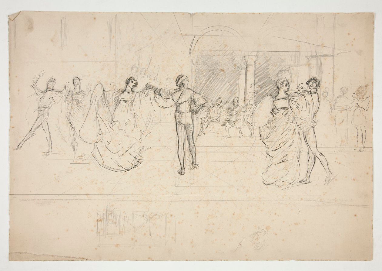 Studie kompozice pro od Edwin Austin Abbey
