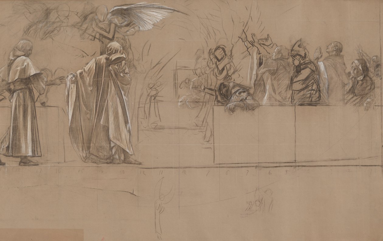 Studie kompozice pro od Edwin Austin Abbey
