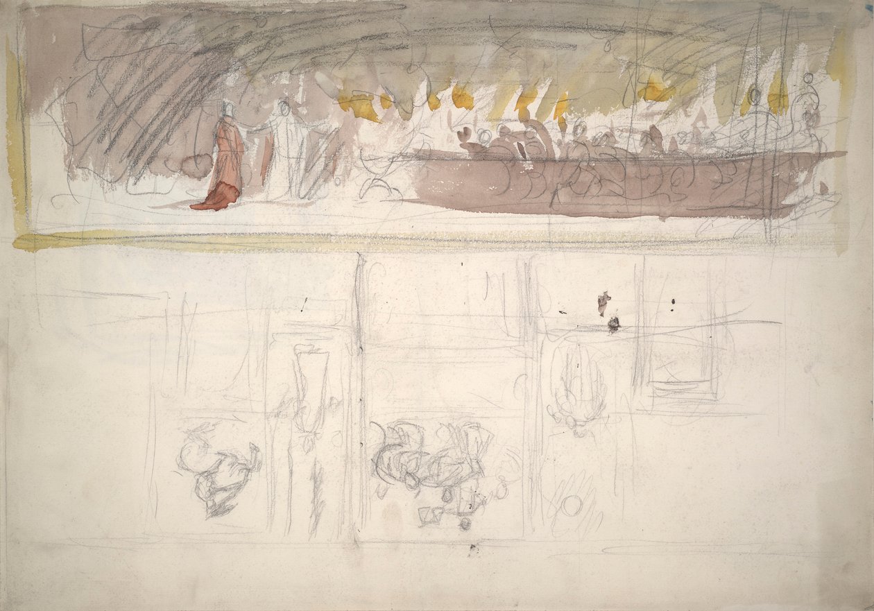 Studie kompozice pro od Edwin Austin Abbey