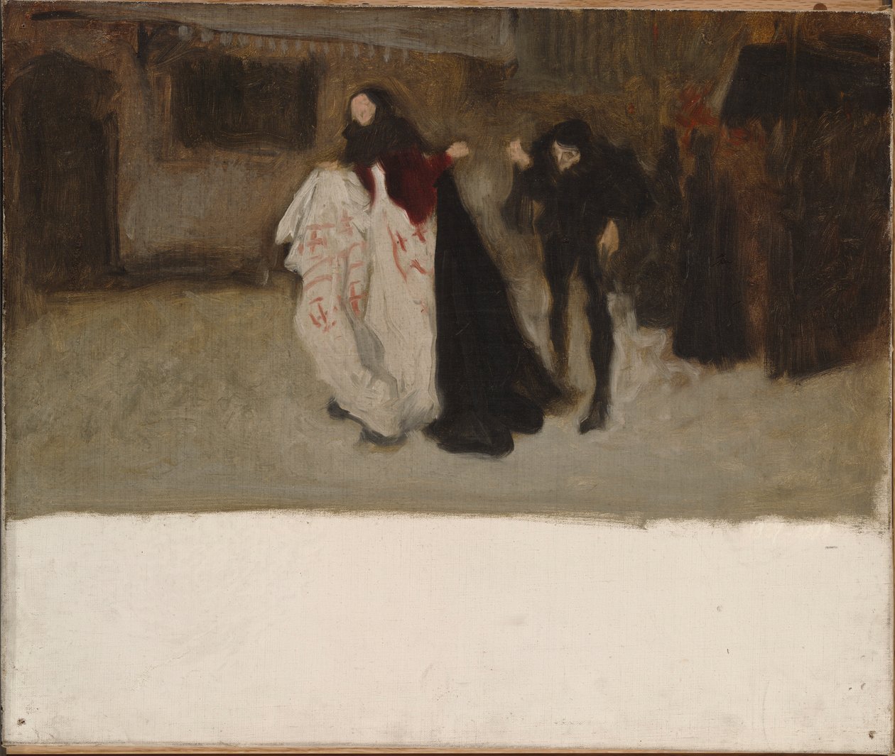 Kompoziční studie pro Richarda, vévodu z Gloucesteru a lady Annu od Edwin Austin Abbey
