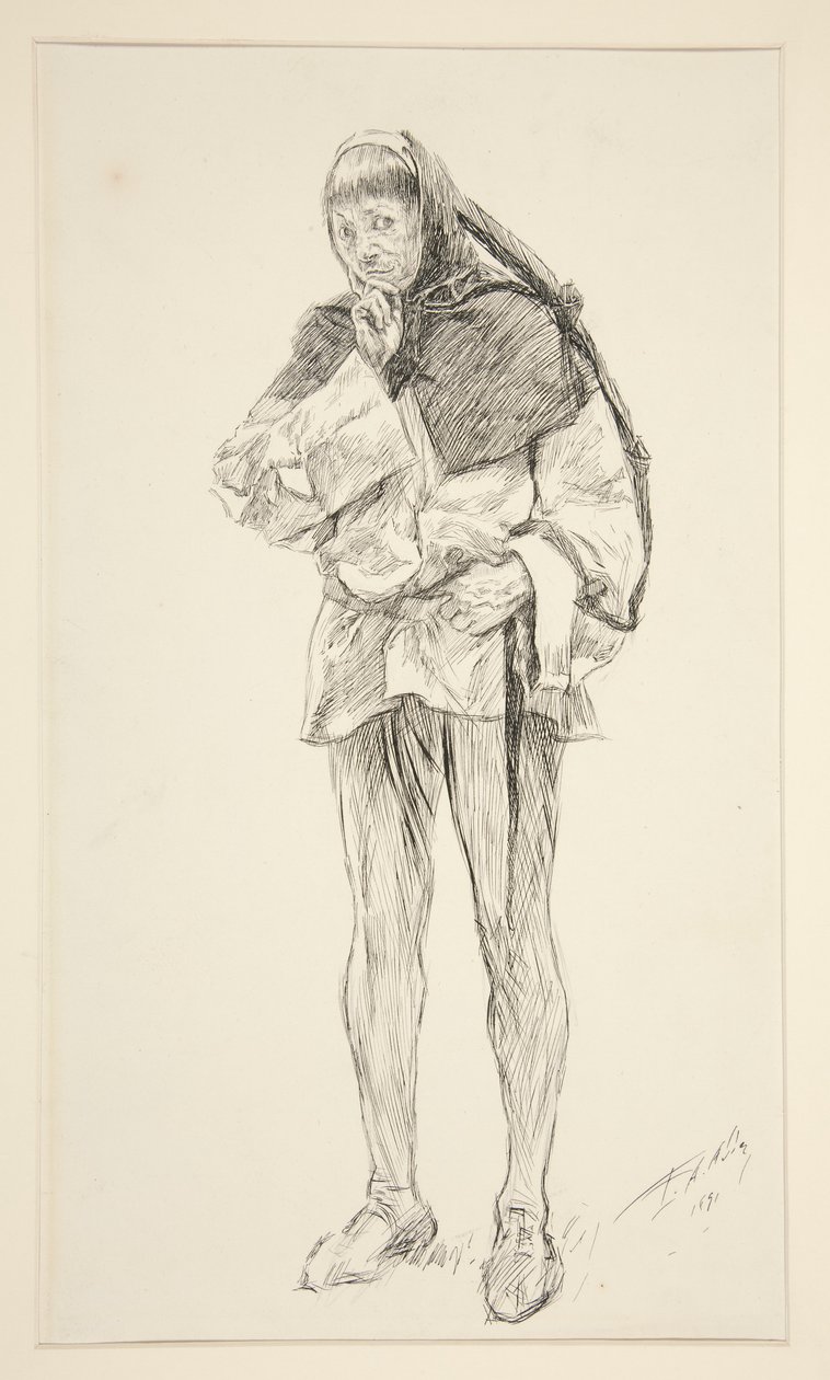 Costard, z dějství I, Scéna i, Láska od Edwin Austin Abbey
