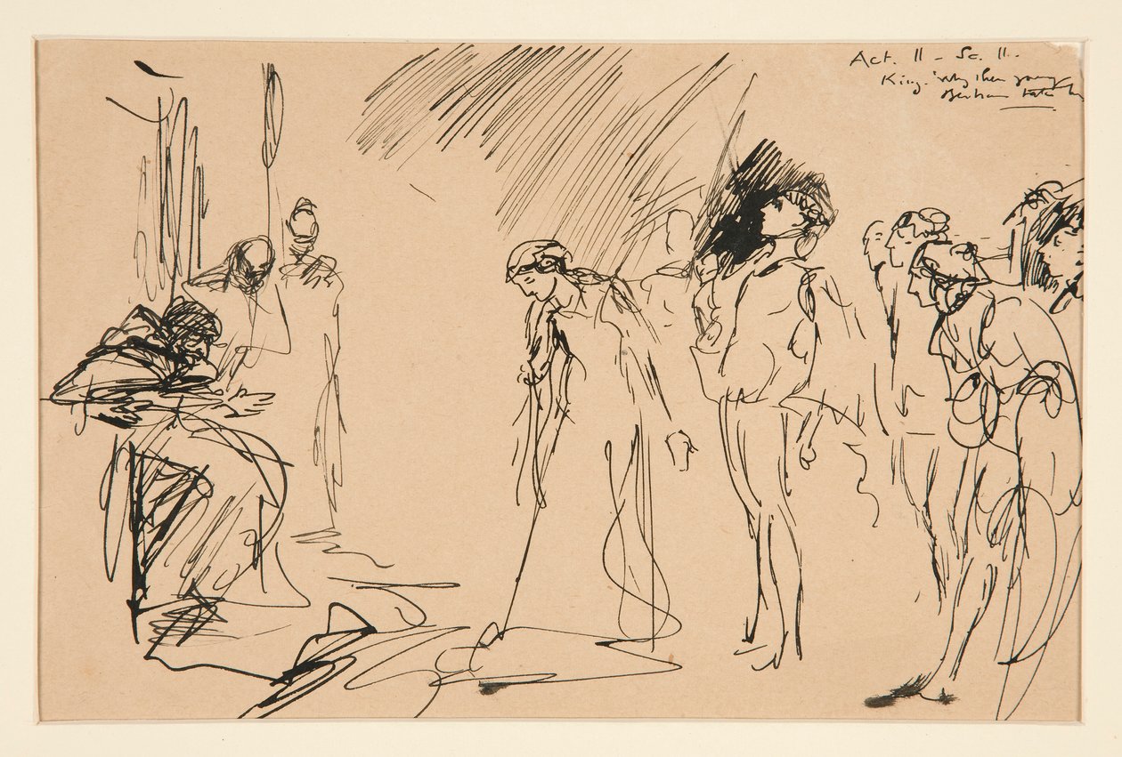 Soudní scéna (II. dějství, II. scéna, Král Lear?) od Edwin Austin Abbey