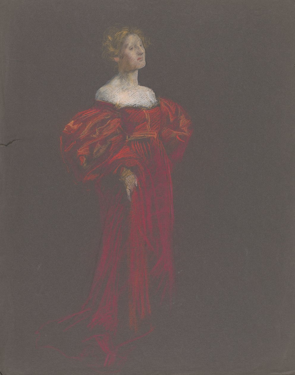 Ženská postava v modré a růžové. od Edwin Austin Abbey